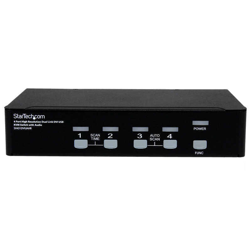 StarTech SV431DVIUAHR 4 Port High Resolution USB DVI Dual Link KVM Switch with Audio
